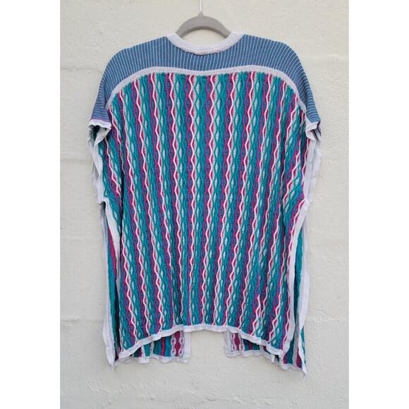 Per Se By Carlisle Women's Knit Wrap Top Woven Embroidered Multicolor Cover Up S - Picture 2 of 12